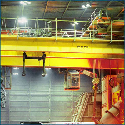 Σχεδίαση πλεονασμού 74/20t Steel Plant Crane for Steel Making Double Girder