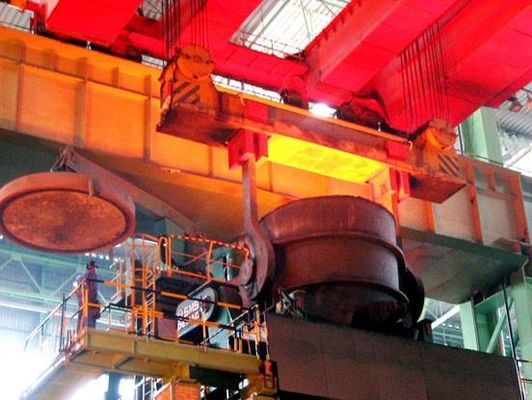 جرثقیل کارخانه فولاد متالورژی دو تیر 20 تن 0 -5 متر / حداقل سرعت بالابری