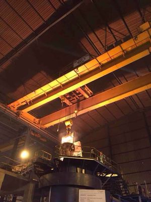 32 Ton Double Girder Overhead Foundry Crane Untuk Pabrik Baja