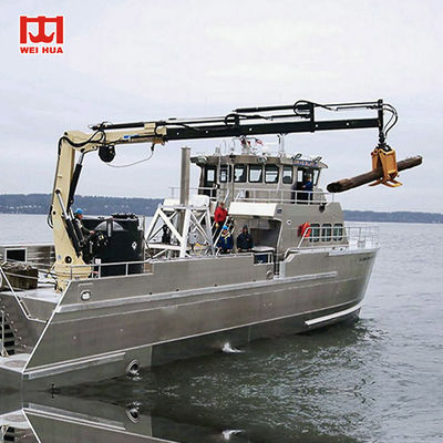 Remote Control Knuckle Boom Marine Deck Crane 20 - 50 Ton Disesuaikan